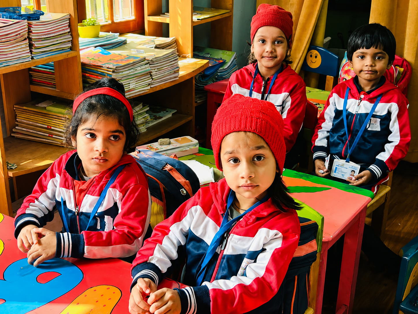 A student at Cosmic International School in the classroom